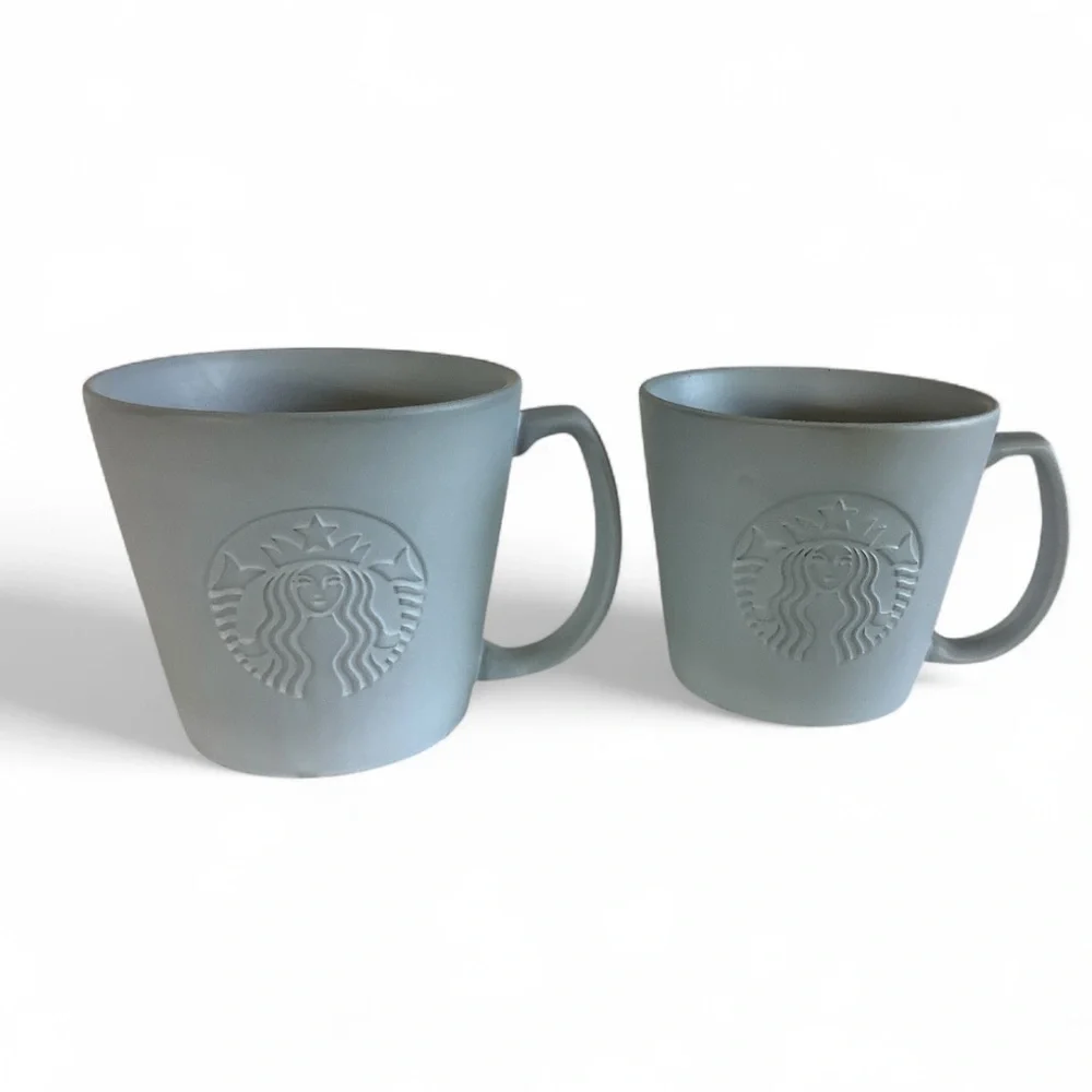 STARBUCKS GRANDE 16oz GRANDE/12oz TALL 2019 Siren Iconic Mermaid Matte Grey Mugs